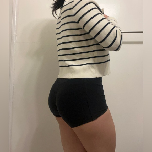 J26 Sezane wool cardigan ecru with stripes and gold button - Picture 3 of 7